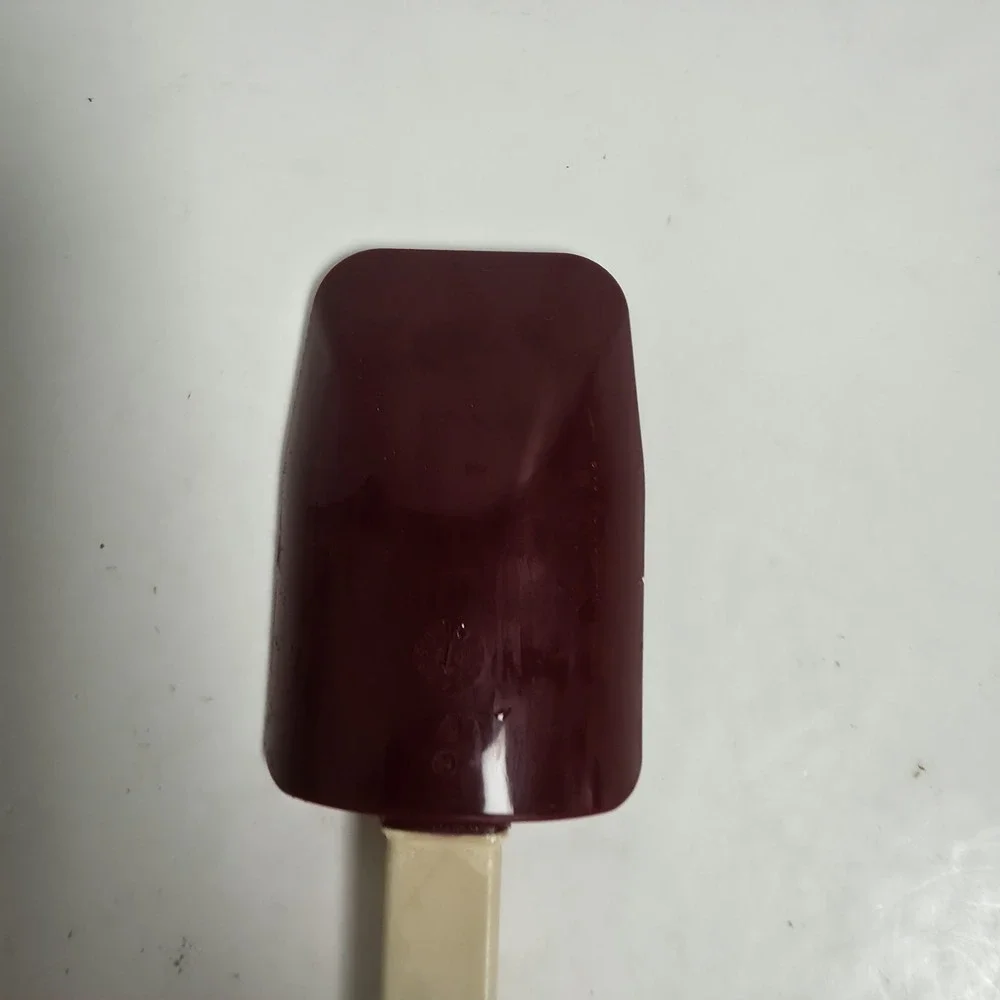 Vintage Pampered Chef Silicone Scraper Spatula Cranberry Red White Made in USA